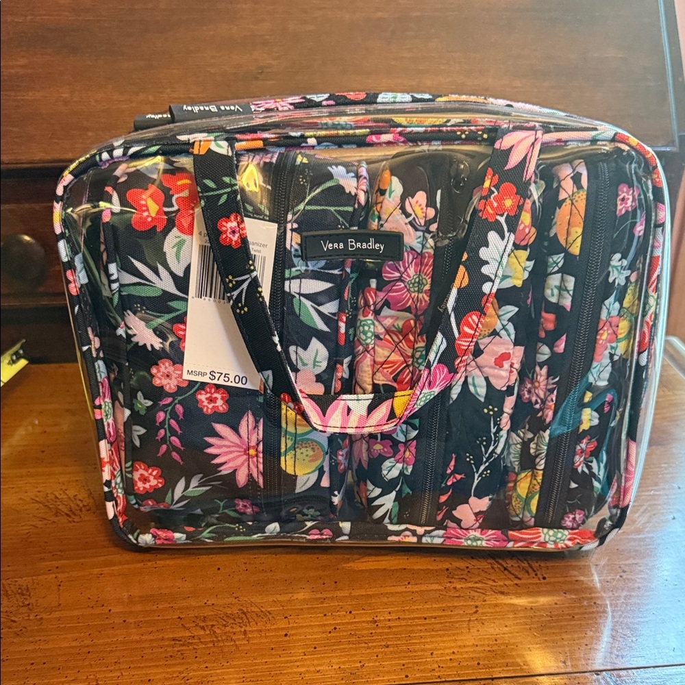 Vera Bradley Black Floral Travel Bag - Picture 1 of 6